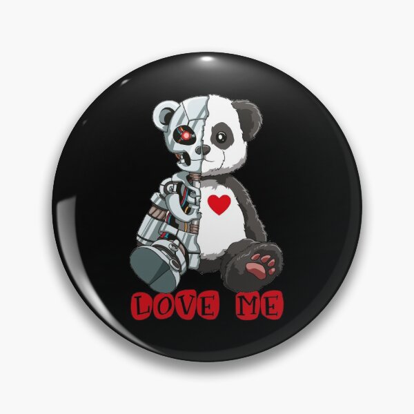 Item preview, Cute Panda Bear Scary Robot Cybernetic Animal Lover designed and sold by melomedia.