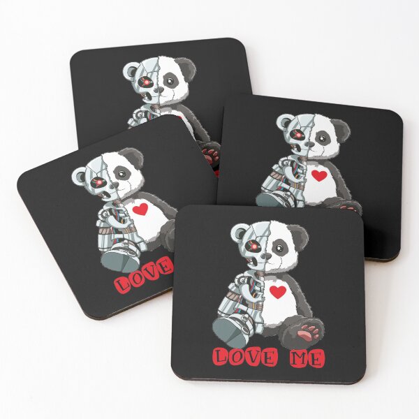 Item preview, Cute Panda Bear Scary Robot Cybernetic Animal Lover designed and sold by melomedia.