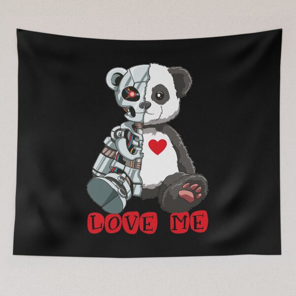 Item preview, Cute Panda Bear Scary Robot Cybernetic Animal Lover designed and sold by melomedia.