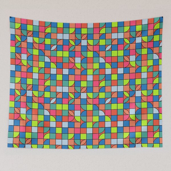 Item preview, Colorful block tile design designed and sold by foft.