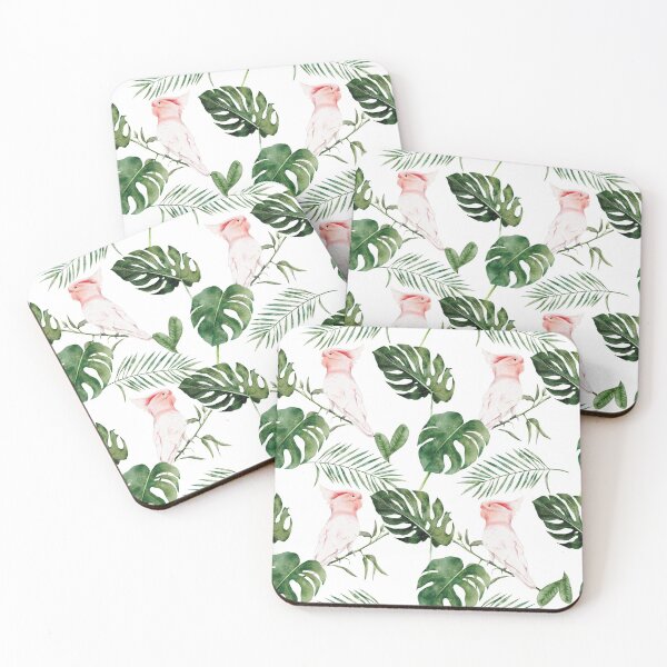 Item preview, Copy of Colorful Jungle Leaves Pattern with pink parrots designed and sold by digoarpi.