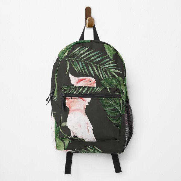 Item preview, Colorful Jungle Leaves Pattern with pink parrots designed and sold by digoarpi.