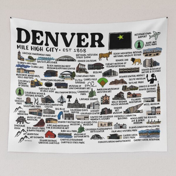 Item preview, Denver Map  designed and sold by fiberandgloss.