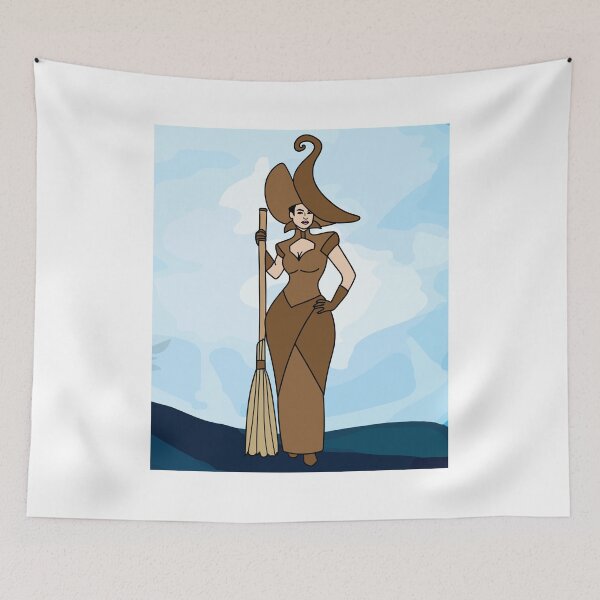 Item preview, Flying Witch On A Broomstick With A Hat designed and sold by flofin.