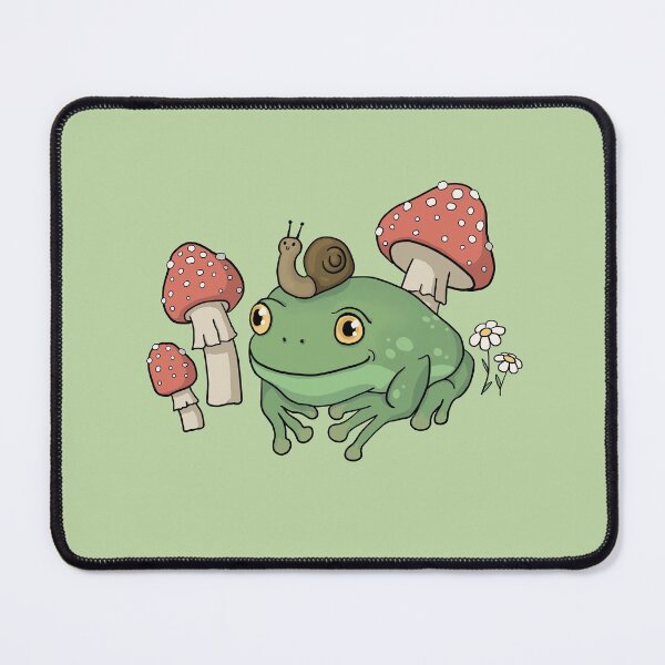 Item preview, Frog with Snail Hat in Mushroom Forest: Cottagecore Aesthetic Toad, Goblincore Fairy Grunge, Toadstool Fungi Theme, Trippy Witchy Emo Style designed and sold by MinistryOfFrogs.