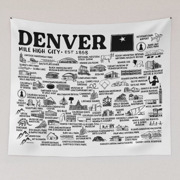 Item preview, Denver Map  designed and sold by fiberandgloss.