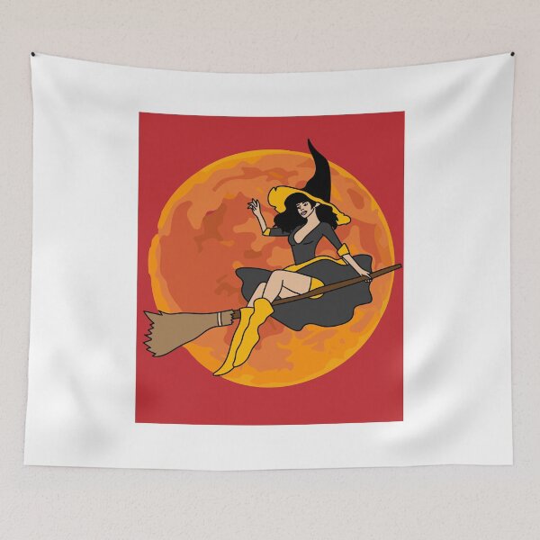 Item preview, Flying Witch On A Broomstick With A Hat designed and sold by flofin.