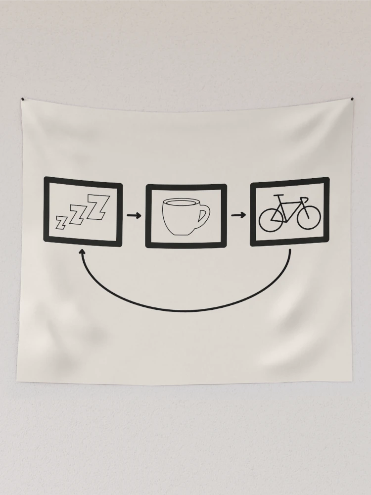 Thumbnail 2 of 3, Tapestry, Sleep Coffee Ride Repeat designed and sold by RabeDesigns.