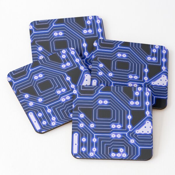 Item preview, Blue Electronic chip-circuit board, bit, electronic, circuit, retro style designed and sold by Harshler-Art.