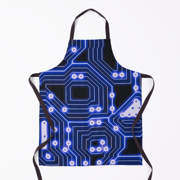 Item preview, Blue Electronic chip-circuit board, bit, electronic, circuit, retro style designed and sold by Harshler-Art.