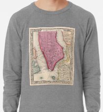 Sudadera ligera Vintage Map of Lower New York City (1860)