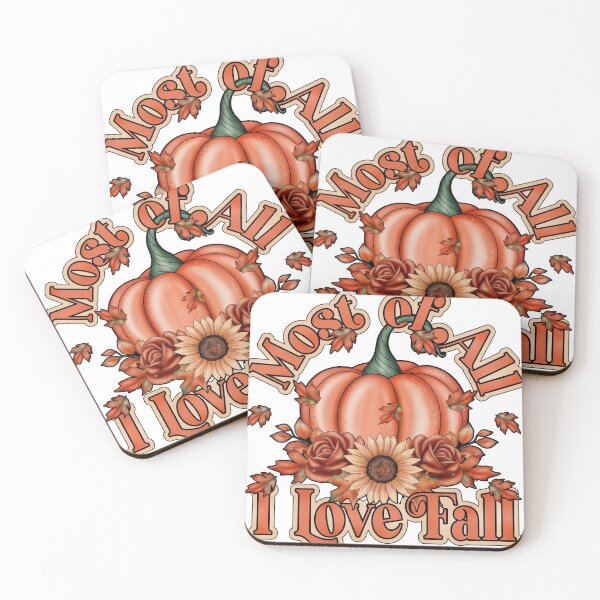 Item preview, Most of all I love fall - retro floral autumn pumpkin designed and sold by GCarradice.
