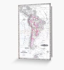 Vintage Map of South America (1861) Grußkarte