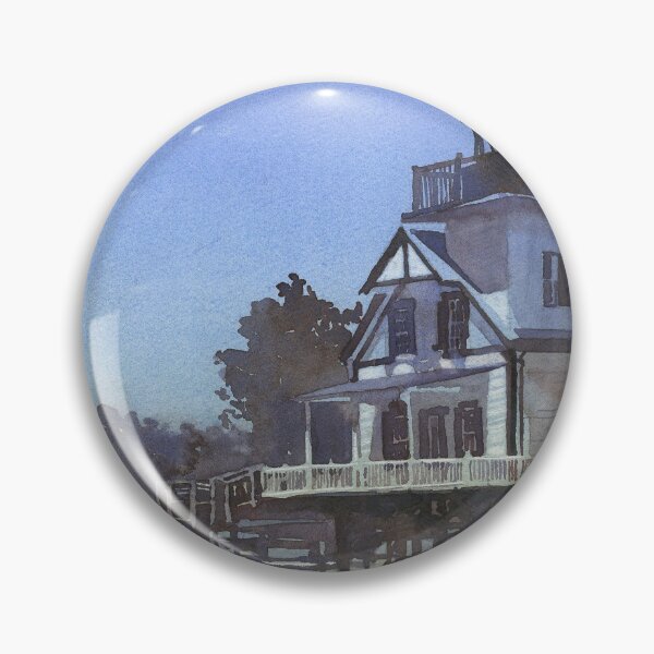 Item preview, Roanoke River Lighthouse on the waterfront of Edenton, North Carolina.  Watercolor painting Edenton lighthouse designed and sold by rfoxphoto.