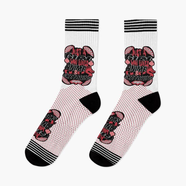 Item preview, just a girl who loves anime and sketching quote red and black designed and sold by steven8899.