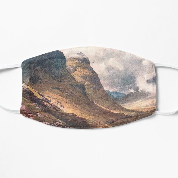 Vintage Illustration of Glencoe, Scottish Highlands Flat Mask