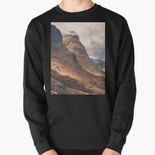 Vintage Illustration of Glencoe, Scottish Highlands Pullover Sweatshirt