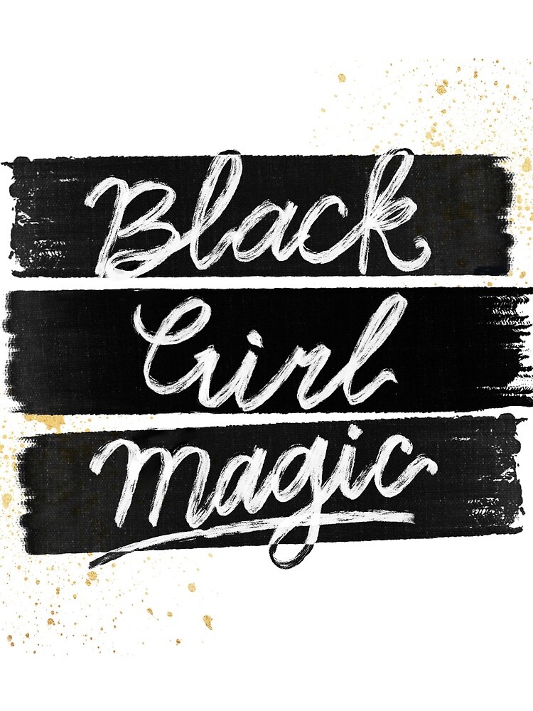 Thumbnail 3 of 3, Drawstring Bag, Black Girl Magic Lettering designed and sold by sincerelyteia.
