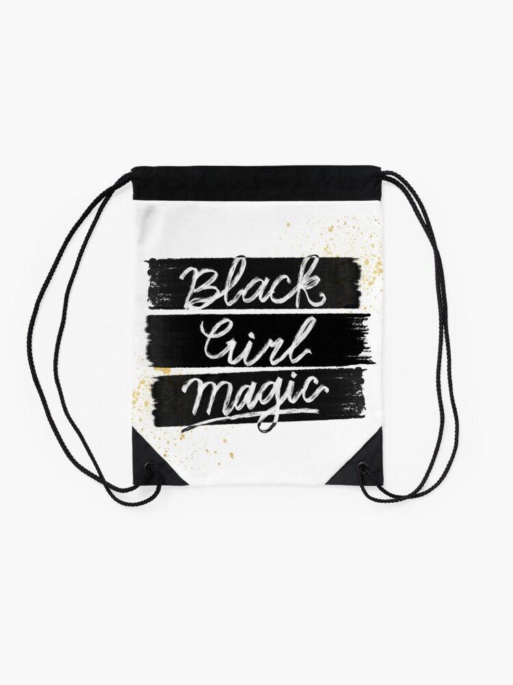 Thumbnail 2 of 3, Drawstring Bag, Black Girl Magic Lettering designed and sold by sincerelyteia.
