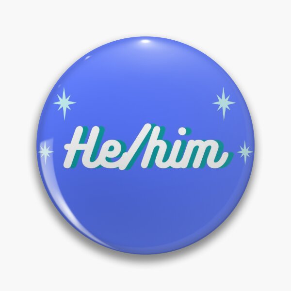 Item preview, he/him pronoun pin designed and sold by Lupe8707.