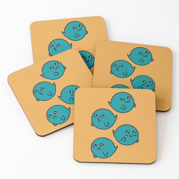 Item preview, Teal and Orange Ghost Pattern designed and sold by Jelly Turnip.
