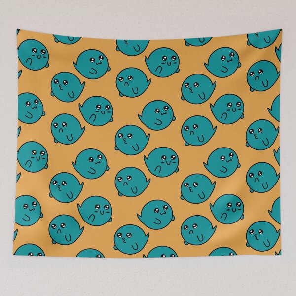 Item preview, Teal and Orange Ghost Pattern designed and sold by Jelly Turnip.