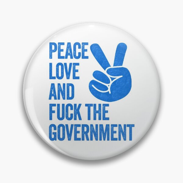 Item preview, Paz, amor y que se joda el gobierno - Cita política divertida, arte de graffiti, azul y blanco designed and sold by CoolArtGeek.