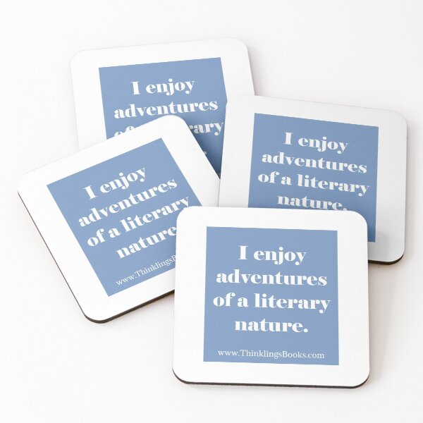 Item preview, Adventures of a Literary Nature on blue designed and sold by Thinklings.