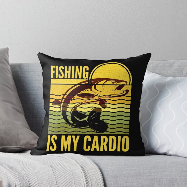 Item preview, Fishing Is My Cardio Retro Sunset designed and sold by SUNarea.