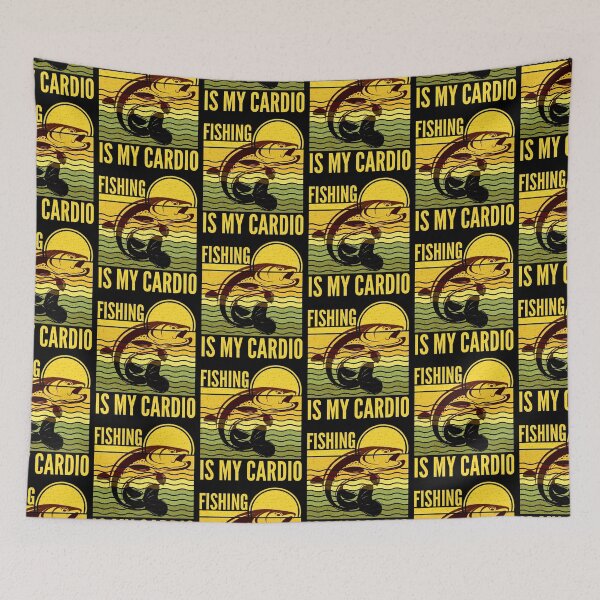 Item preview, Fishing Is My Cardio Retro Sunset designed and sold by SUNarea.