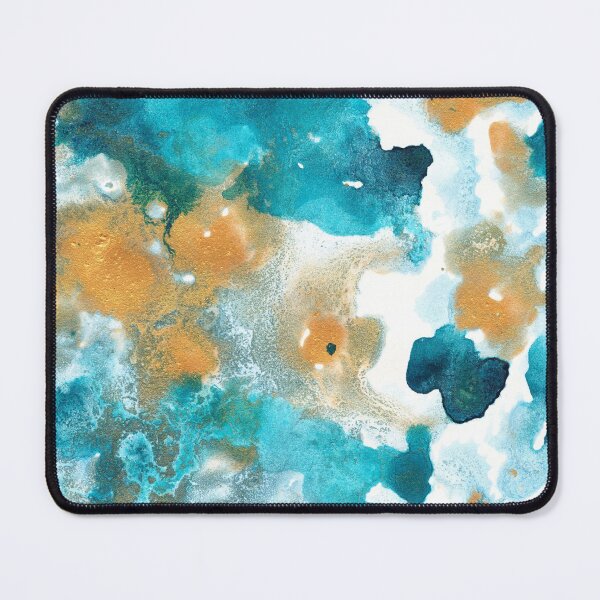 Item preview, Aqua Teal Gold Abstract Painting #2 #ink #decor #art designed and sold by Anita's & Bella's Art.
