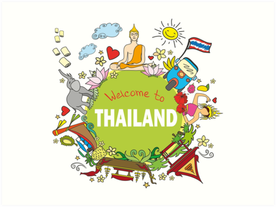 "Welcome to Thailand . Set Thai elements." Art Prints by 