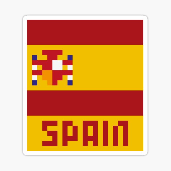 Flag of Spain / Pixel Art / Geometric Font Sticker