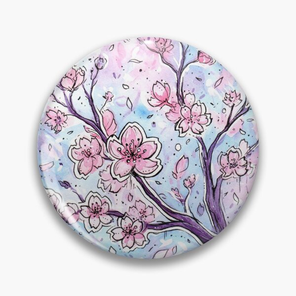 Item preview, Sakura ~ Botanical illustration flowers in circle designed and sold by DeidraLissa.