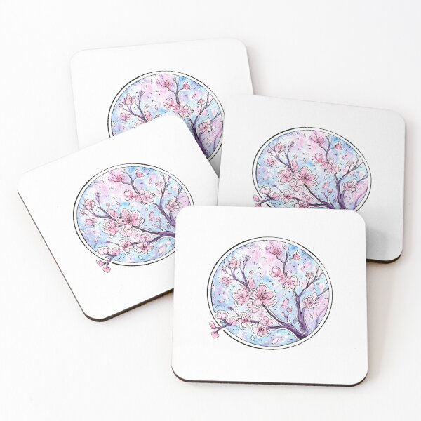 Item preview, Sakura ~ Botanical illustration flowers in circle designed and sold by DeidraLissa.
