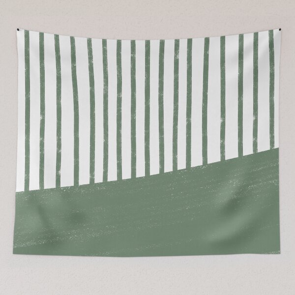 Item preview, Handmade Stripe Block Pattern (sage green/white) designed and sold by Design Minds Boutique.