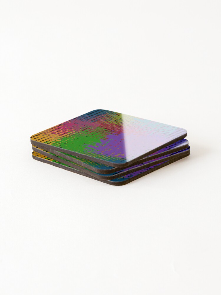 Thumbnail 4 of 5, Coasters (Set of 4), Halftone Color Splash designed and sold by SpaceAlienTees.