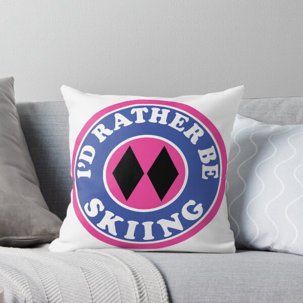 Item preview, I'D RATHER BE Skiing Mountain Mountains SKIING SKI Skis Silhouette Snowboard Snowboarding ID PINK DOUBLE BLACK DIAMOND designed and sold by DESTINATIONS DECAL.