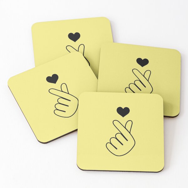 Item preview, KPOP Finger Heart Symbol - Pastel Yellow designed and sold by thelustrous.