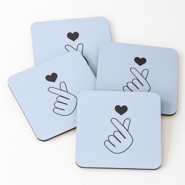 Item preview, KPOP Finger Heart Symbol - Pastel Blue designed and sold by thelustrous.