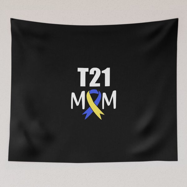 Item preview, T21 Mom Down Syndrome Awareness Yellow Blue Ribbon Gift designed and sold by emmanu38pre.