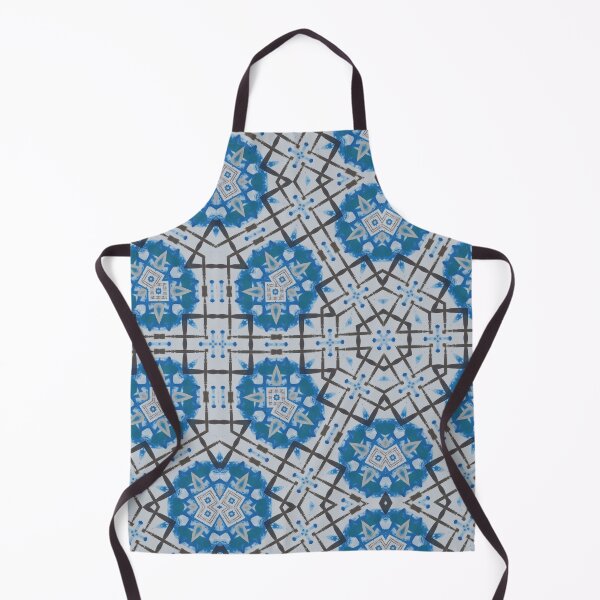 Artikelvorschau, Kaspisches Gitter 6 blaues und weißes Fliesenmuster - Künstlerin Jenny Meehan entworfen und verkauft von Jenny Meehan Art Prints and Patterns  .
