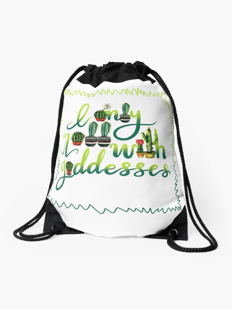 Thumbnail 1 of 3, Drawstring Bag, Boho Goddess Lettering designed and sold by sincerelyteia.