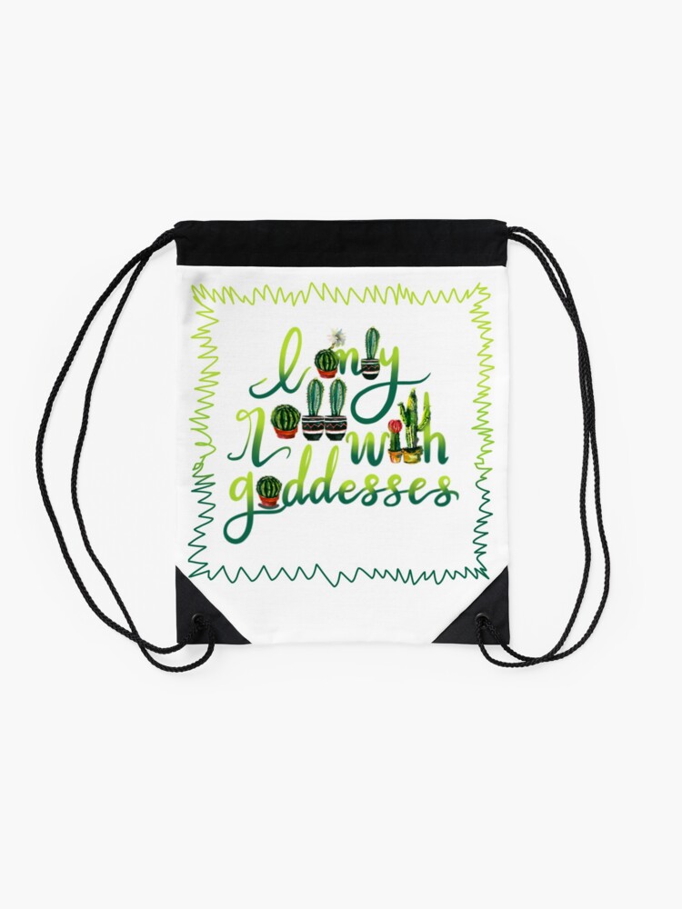 Thumbnail 2 of 3, Drawstring Bag, Boho Goddess Lettering designed and sold by sincerelyteia.