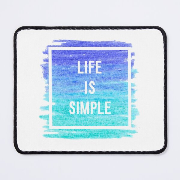 Item preview, Motivational Abstract Design - Life Is Simple - Today White Hand Written with Blue Crayon Colored Background designed and sold by WearWolfDesigns.