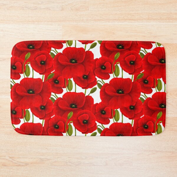Item preview, Red Poppy Flowers Pattern designed and sold by Kraina.