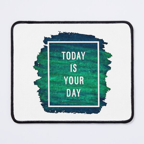 Item preview, Motivational Abstract Design - Today is Your Day- Today White Hand Written with Blue Green Crayon Colored Background designed and sold by WearWolfDesigns.