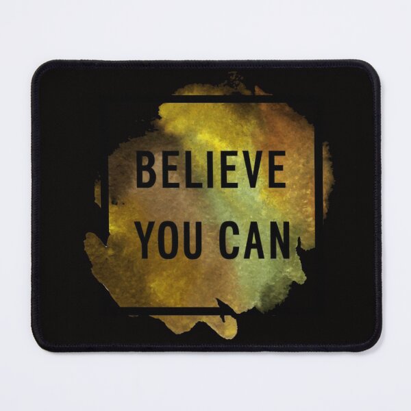 Item preview, Motivational Abstract Design - Believe You Can - Today Black Hand Written with Yellow Gold Brown Watercolor Colored Background designed and sold by WearWolfDesigns.