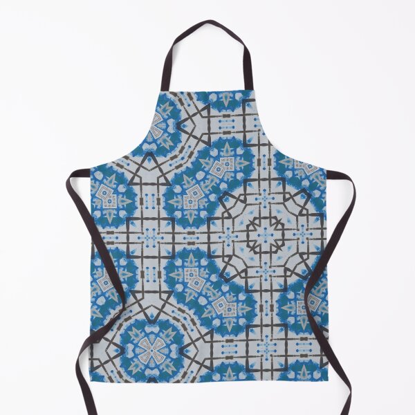 Artikelvorschau, Kaspisches Gitter 7 blaues und weißes Fliesenmuster - Künstlerin Jenny Meehan entworfen und verkauft von Jenny Meehan Art Prints and Patterns  .