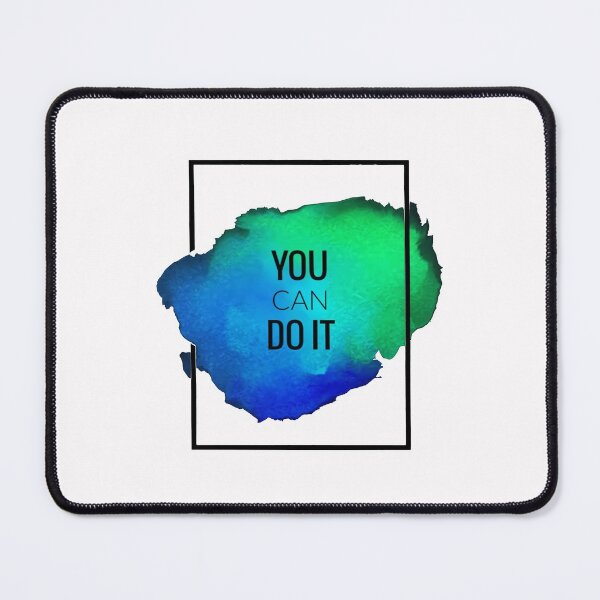 Item preview, Motivational Abstract Design You Can Do It Green Blue Black designed and sold by WearWolfDesigns.